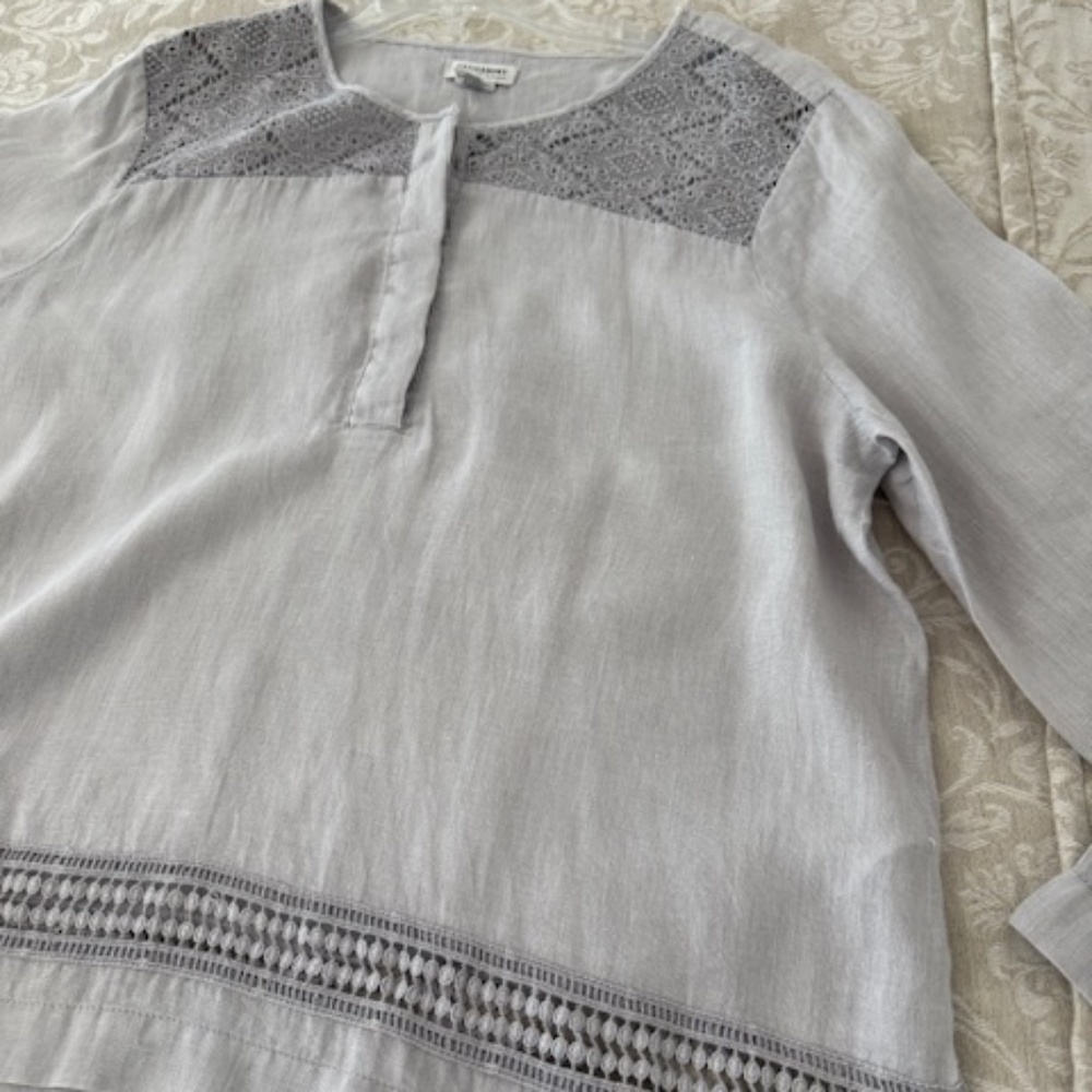 Artisan NY gray linen blouse size large